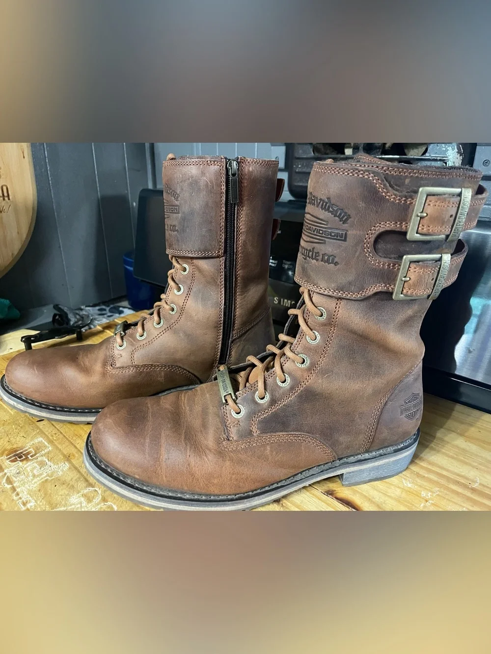 Harley-Davidson Distressed Leather Boots, Men’s Size 11.5